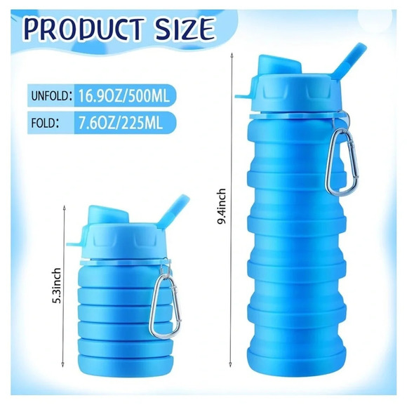 NIB collapsible water bottles, set of 10 - Picture 2 of 5